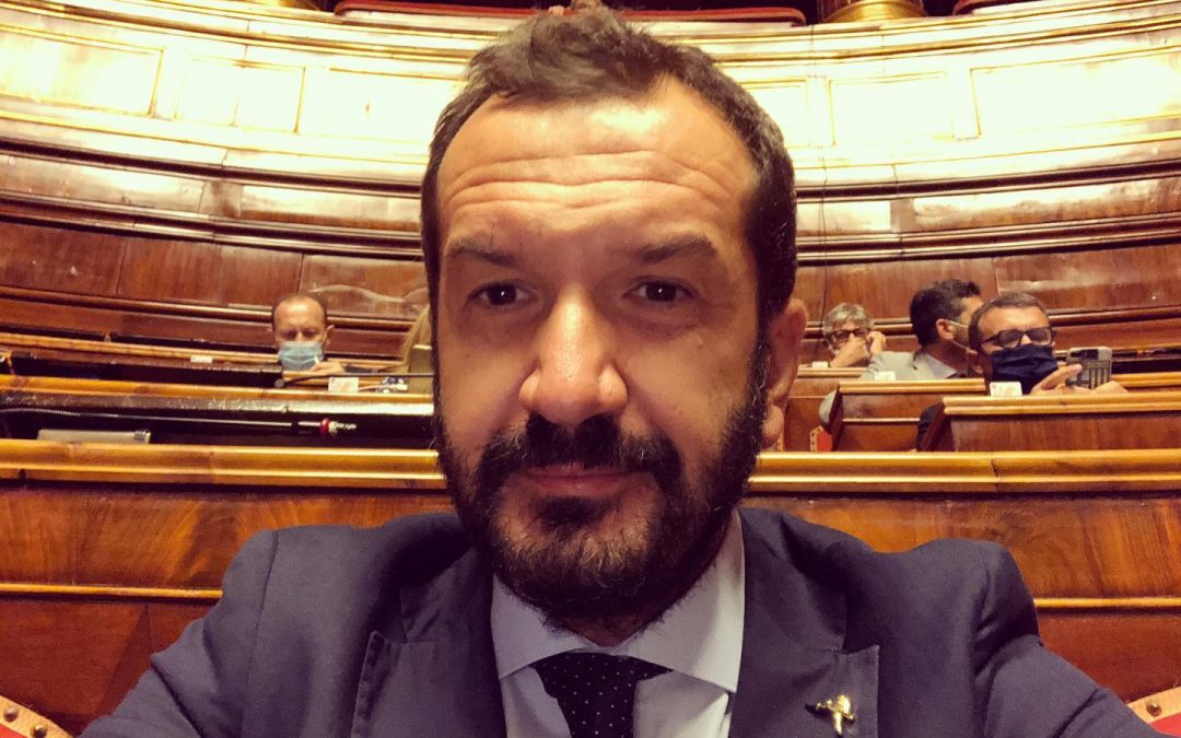 Pasquale Pepe (Lega) durante una seduta a Palazzo Madama