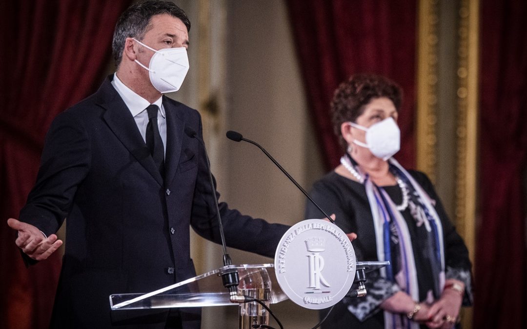 Matteo Renzi e Teresa Bellanova dopo l’incontro al Quirinale per le consultazioni
