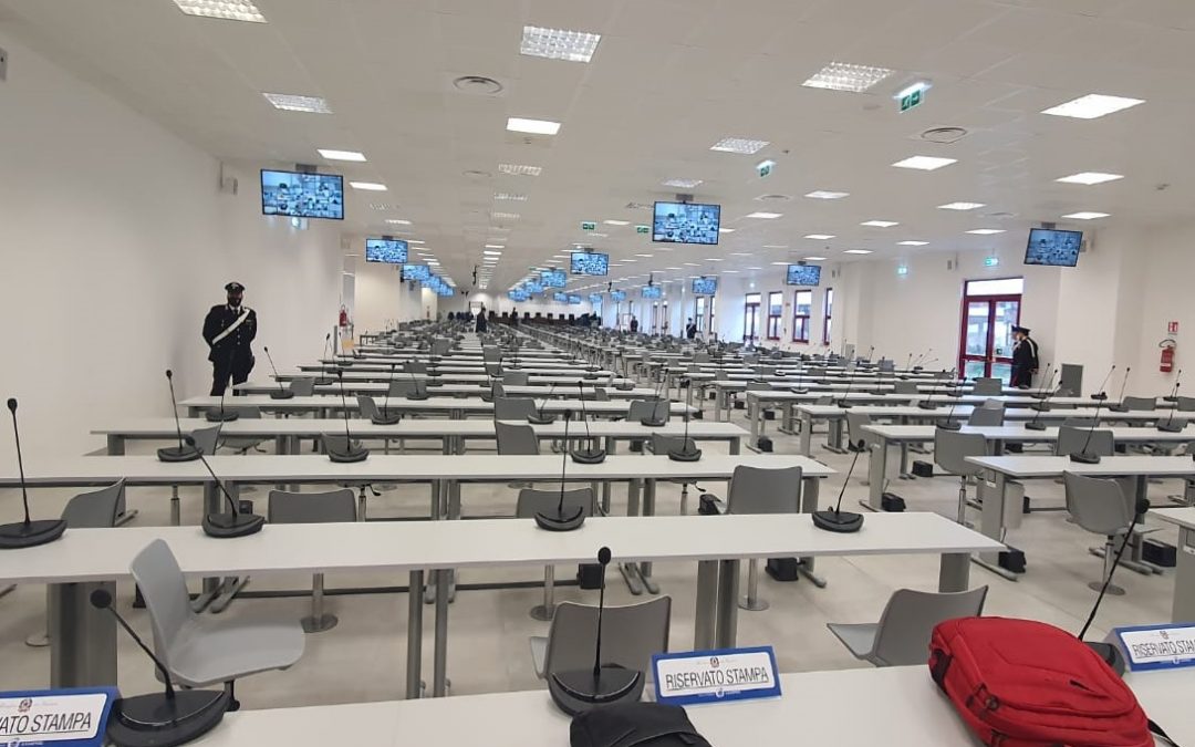 L'aula bunker dove si sta celebrando il processo Rinascita Scott