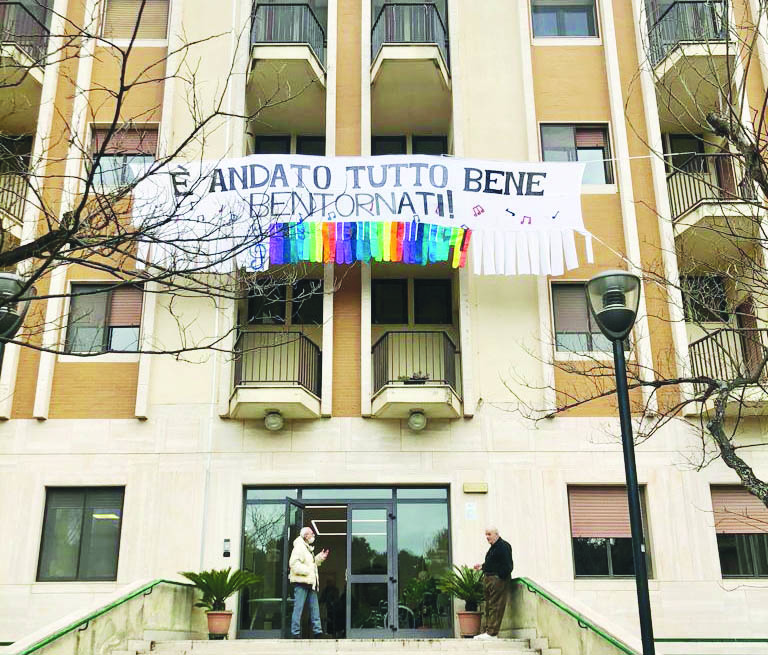 La scritta sulla casa di riposo Brancaccio a Matera