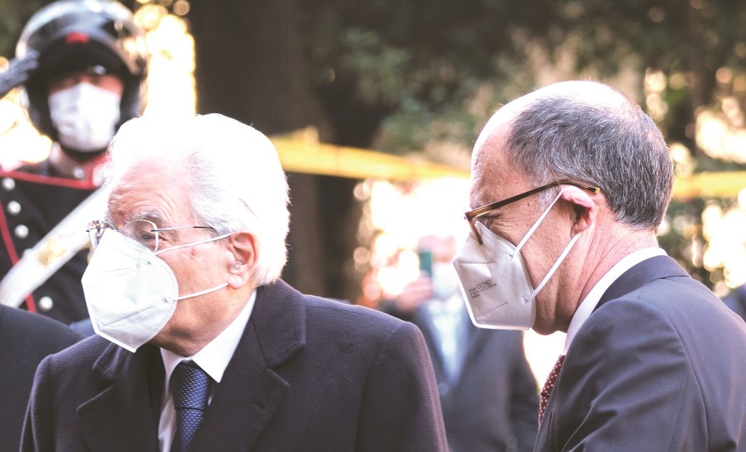 Il Presidente della Repubblica Sergio Mattarella con il Presidente della Corte dei Conti Guido Carlino
