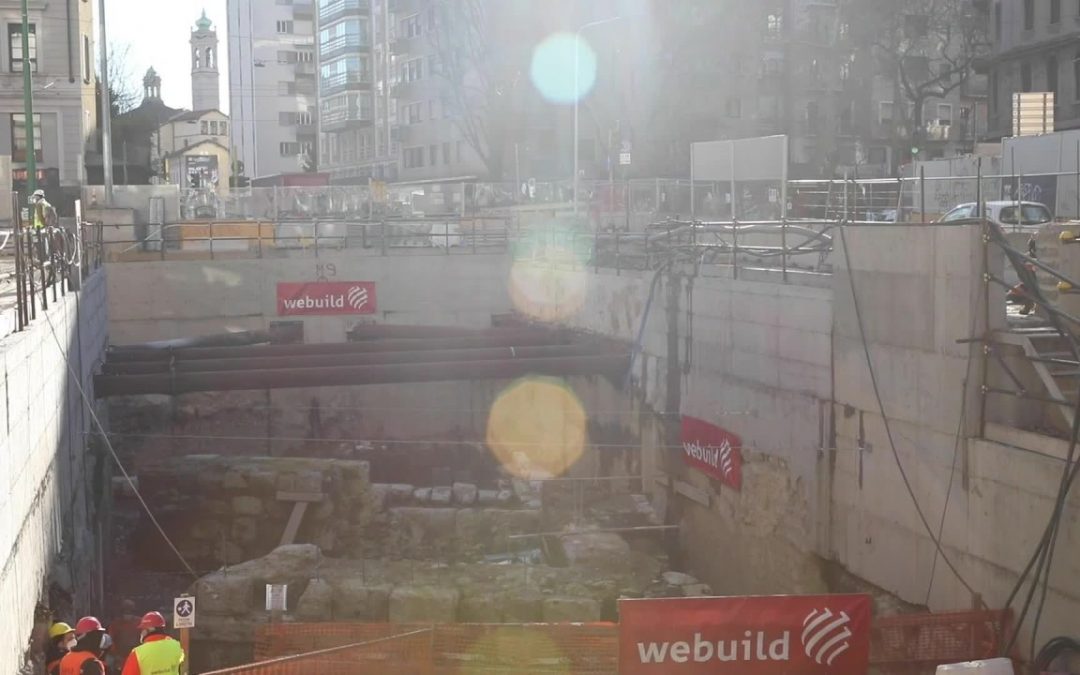 M4 Milano, rimozione ritrovamenti archeologici Cantiere De Amicis