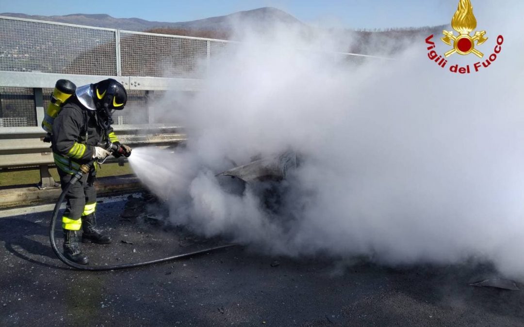 Vigili del fuoco in azione per domare l'incedio
