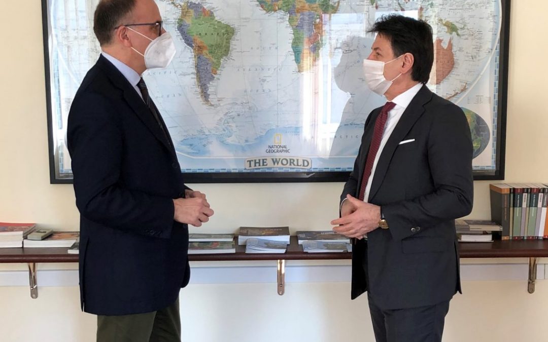 Letta incontra Conte “Abbiamo cominciato a parlare del futuro”