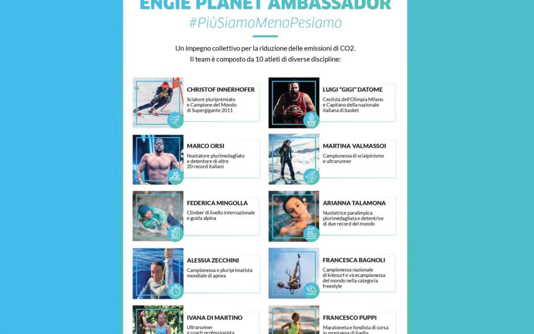 “Engie Planet Ambassador”, 10 atleti uniti per pesare meno sul pianeta