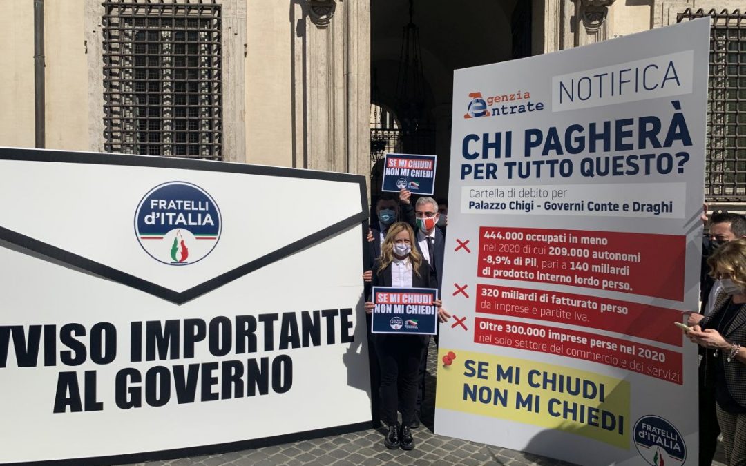Governo, Meloni “Non c’è discontinuità, Dl Sostegni un pannicello caldo”