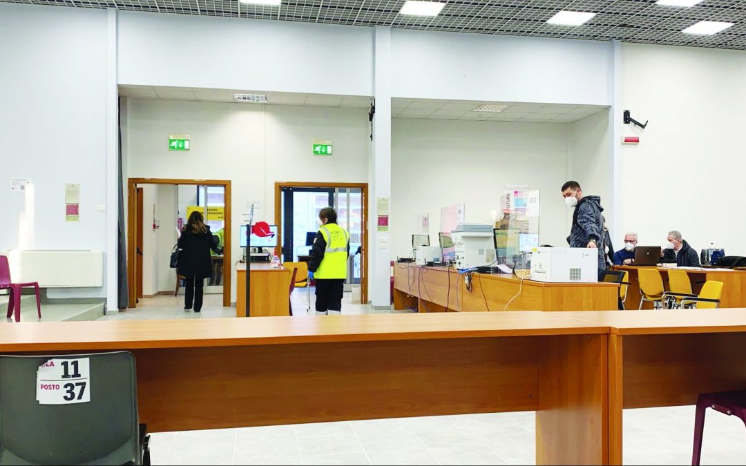 Il punto vaccinale di via Sallustio a Matera