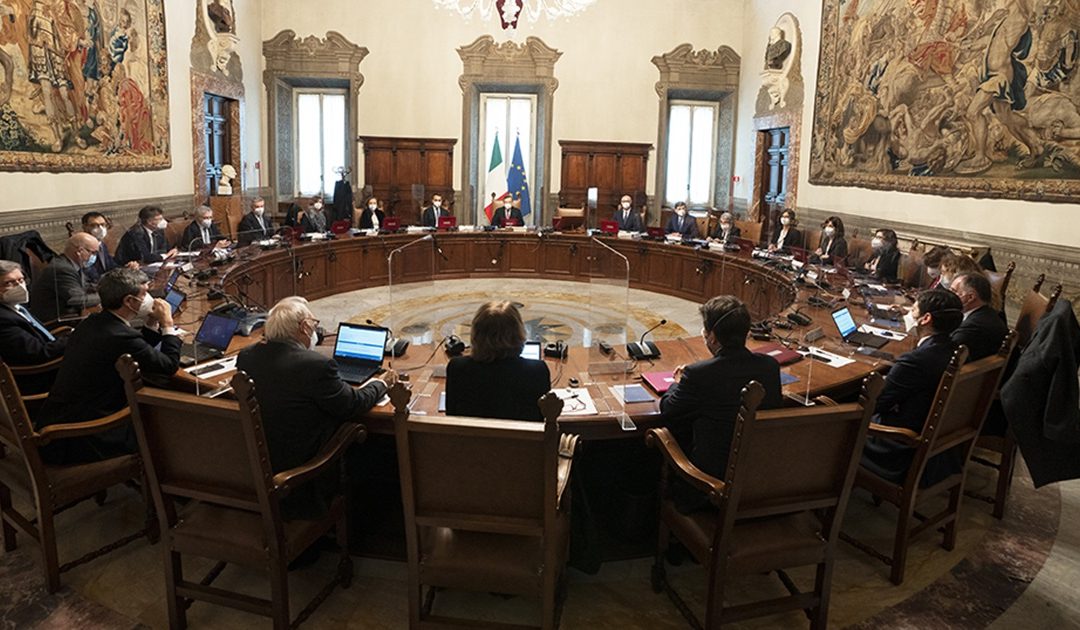Il consiglio dei ministri del governo Draghi