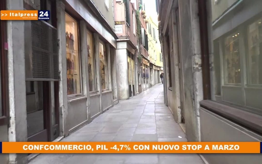 Confcommercio, Pil -4,7% con nuovo stop a marzo