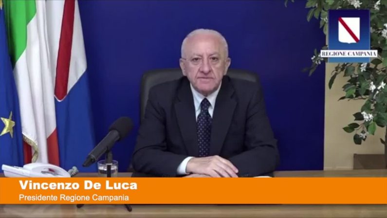 Coronavirus, De Luca “Campania in zona rossa, era prevedibile”