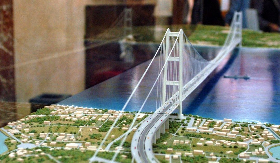 Il progetto 3D del ponte sullo stretto di Messina