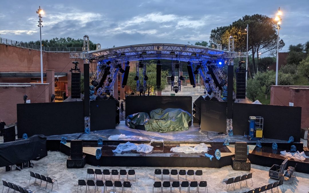 Il palco alla Cavea del Parco Nazionale della Musica a Roma