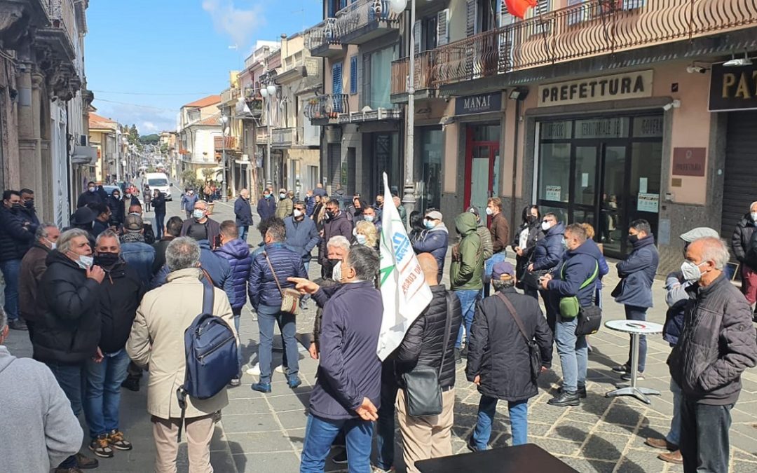 Un momento della protesta