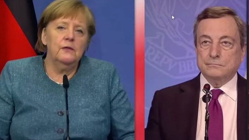 Draghi e Merkel “Affrontare insieme i problemi globali”