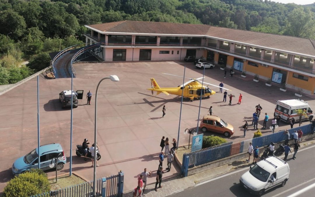L'eliambulanza intervenuta a Soriano Calabro