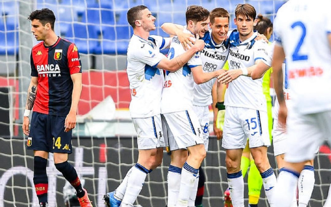 L'esultanza degli uomini di Gasperini dopo il gol di Mario Pasalic