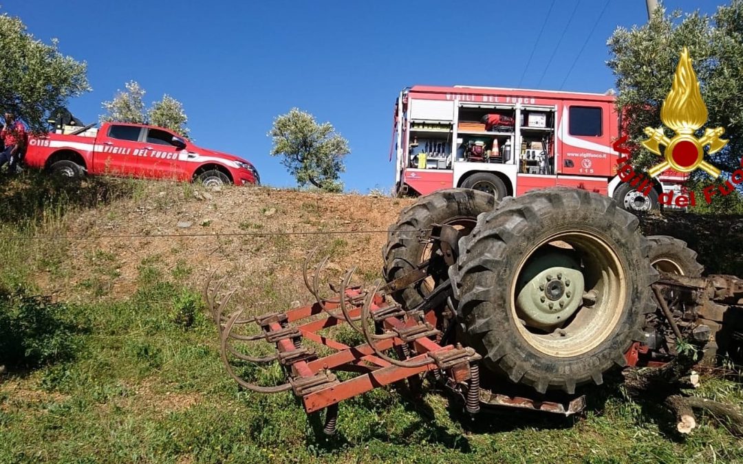 Il trattore sul luogo della tragedia