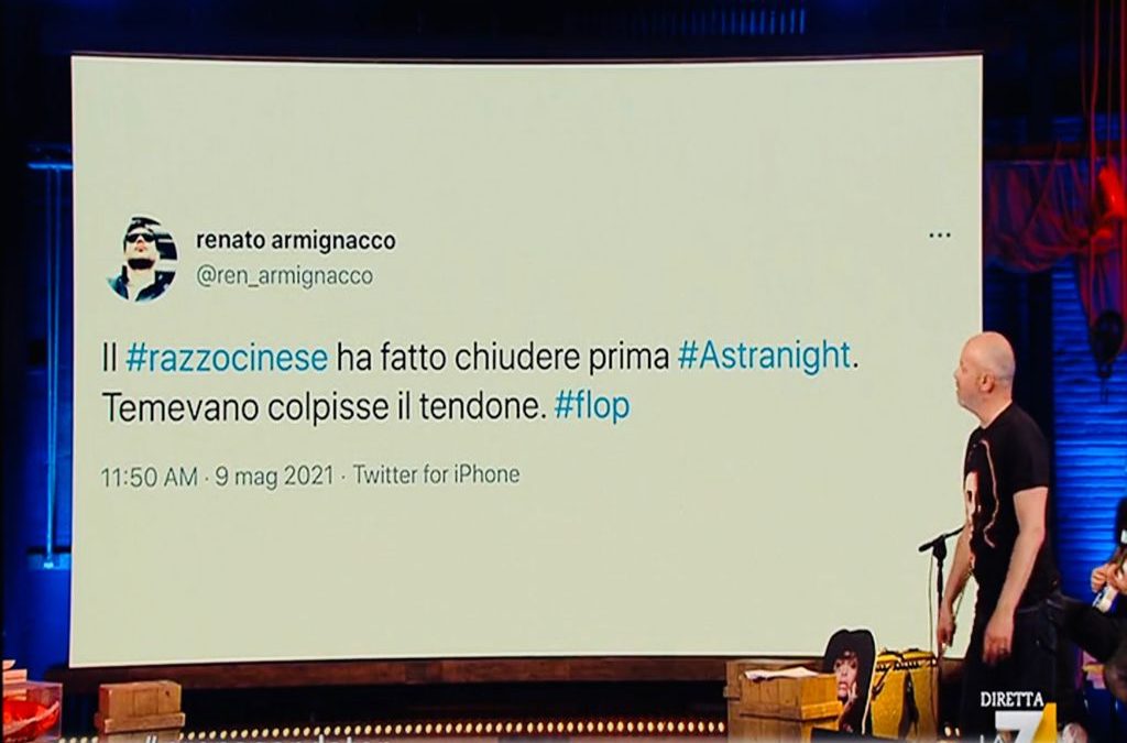Il tweet di Armignacco rilanciato ieri su La7