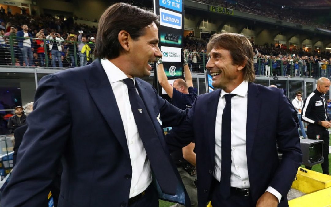 Il nuovo e il vecchio allenatore dell'Inter, Simone Inzaghi e Antonio Conte