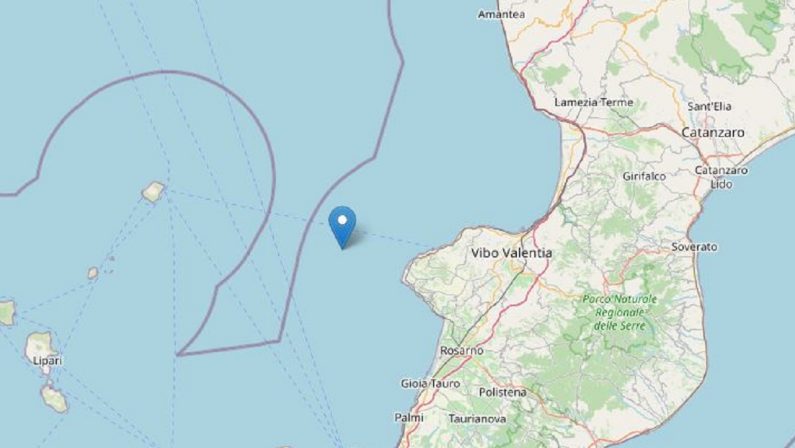 Terremoto di magnitudo 3.2 al largo di Tropea