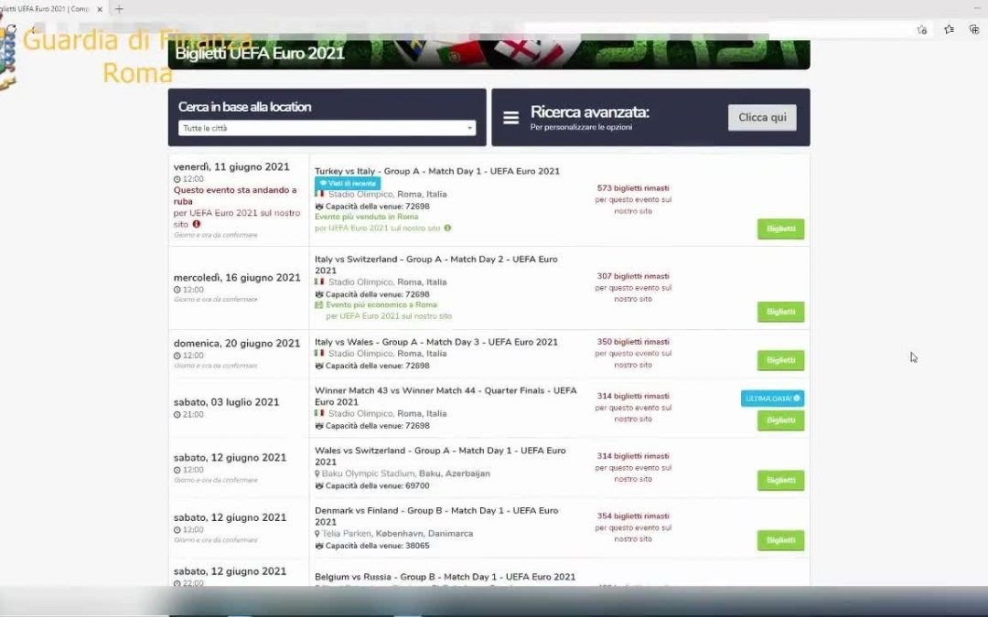 Truffa sui biglietti per gli Europei di calcio, oscurati 2 siti web