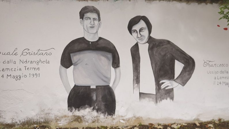 A Lamezia il murales della memoria per ricordare Tramonte e Cristiano, vittime innocenti di mafia