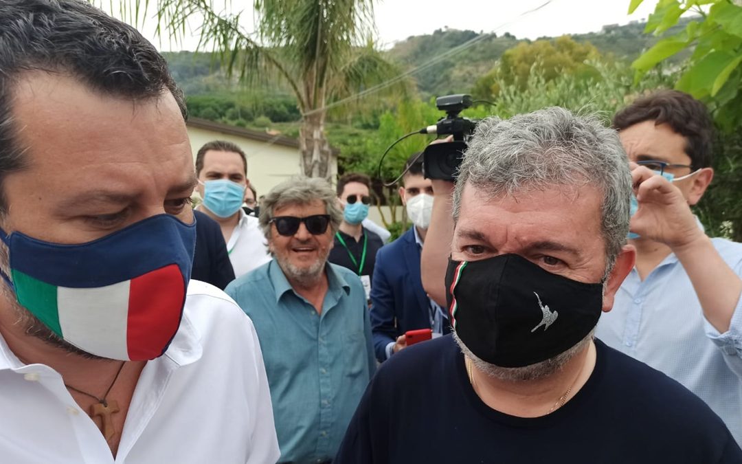 Salvini e Spirlì alla giornata conclusiva degli stati generali della Lega a Zambrone