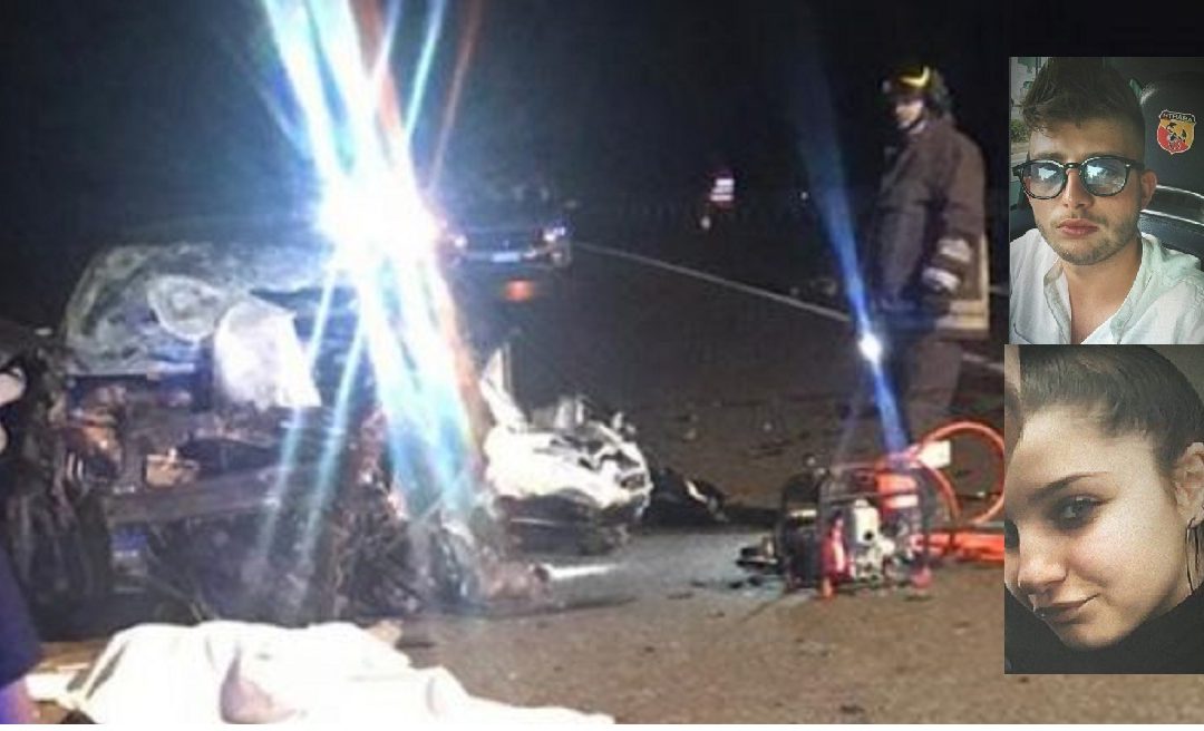 Il luogo dell'incidente. Nei riquadri le due giovanissimi vittime
