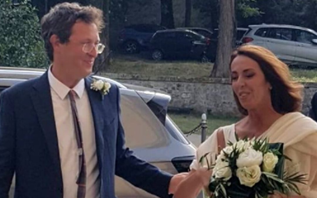 Il matrimonio di Alessandra Sardoni nella foto pubblicata da Mentana