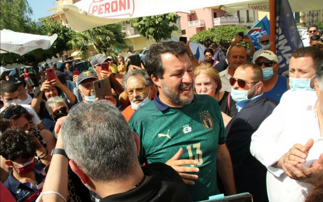 Bagno di folla per Salvini a Lamezia Terme