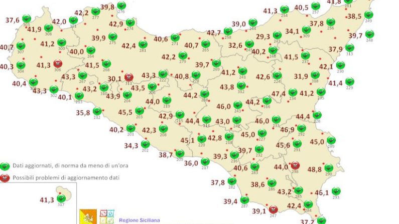 Caldo record nel Siracusano, raggiunti i 48,8 gradi