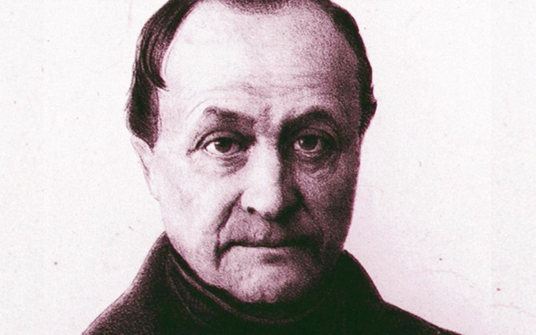 August Comte (illustrazione da https://www.prometheus-studio.it/)