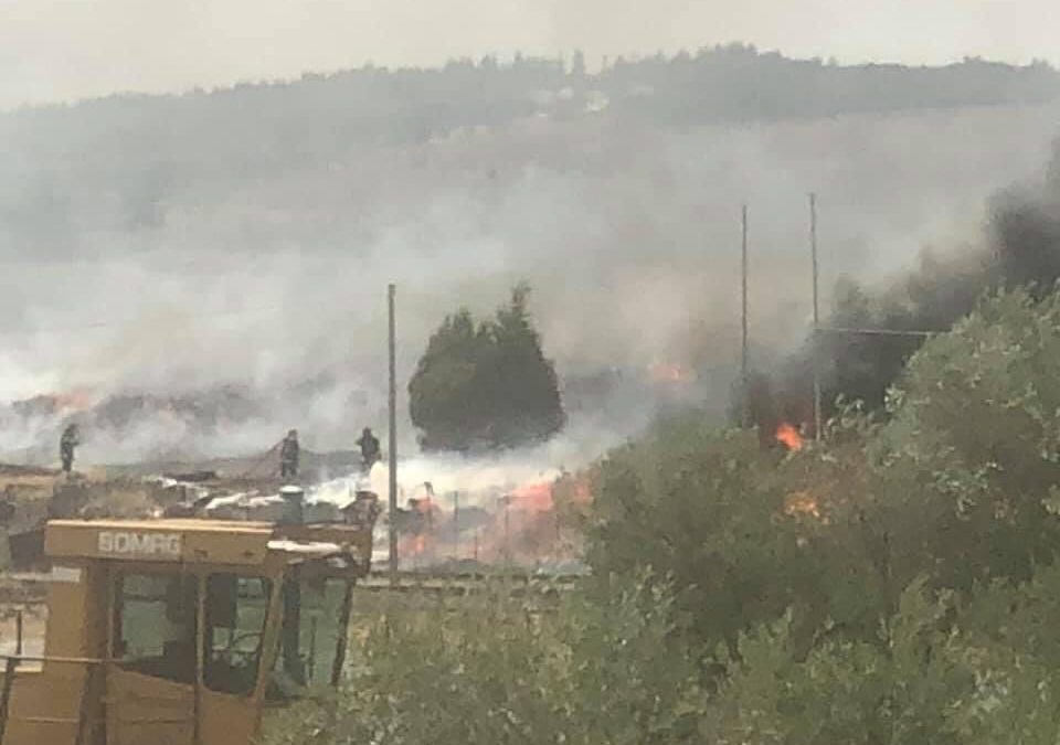 Incendio alla discarica La Martella