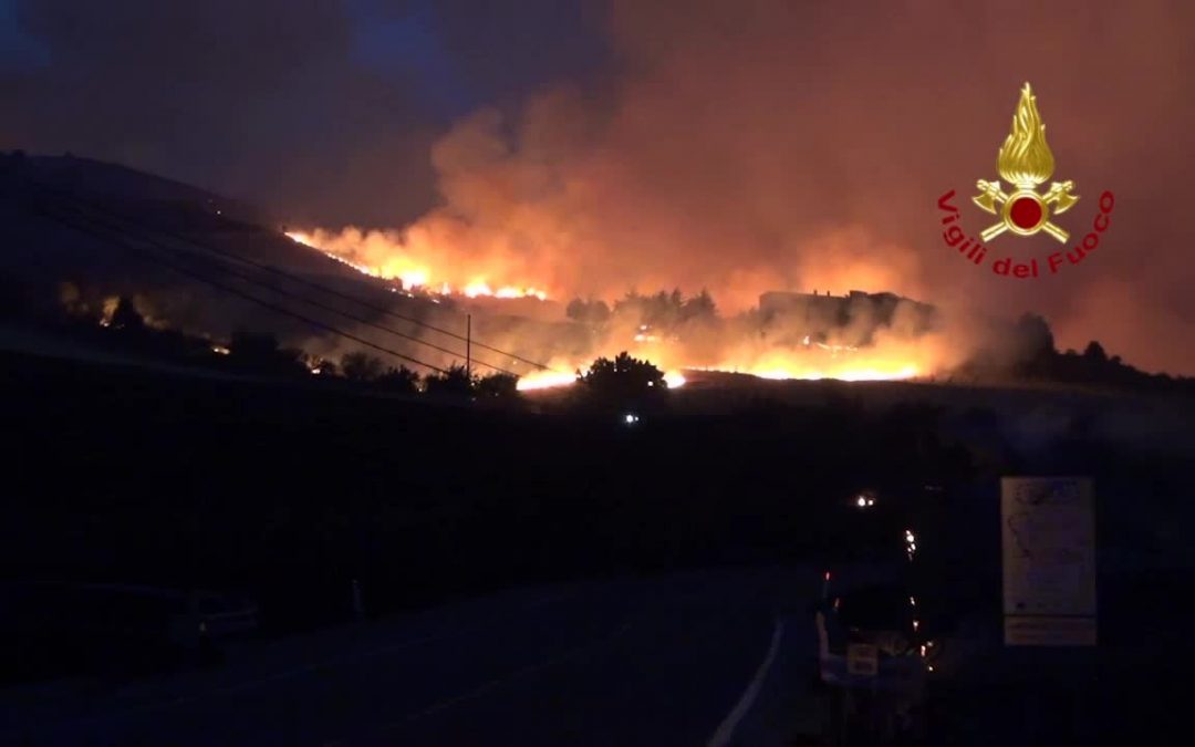 Un incendio in Calabria