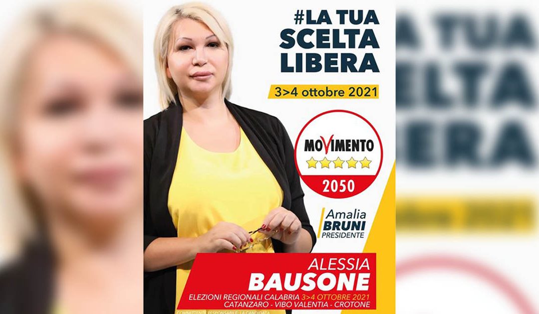 Il santino elettorale di Alessia Bausone