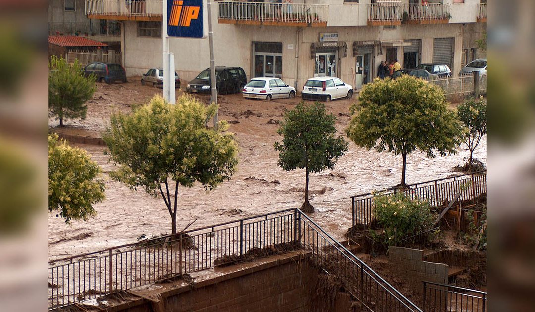 Le strade allagate di Vibo Marina