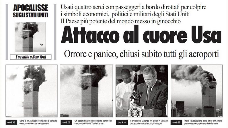 11 Settembre 2001, il terrore scuote il mondo: Le copertine del Quotidiano del sud in quella prima settimana