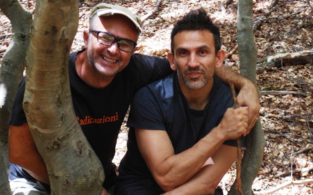 Nino Larocca insieme al regista de “Il buco” durante le riprese (foto di Antonio Larocca)