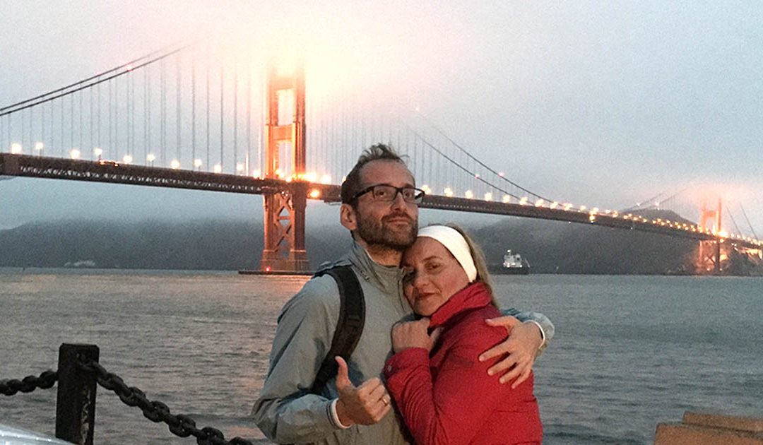 Silvio Sangineto con la madre Katya sotto il Golden Gate