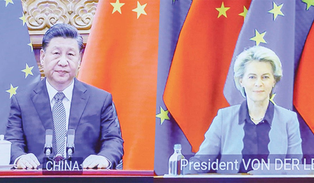 Il presidente cinese Xi Jinping e la presidente della Commissione Europea Von der Layen
