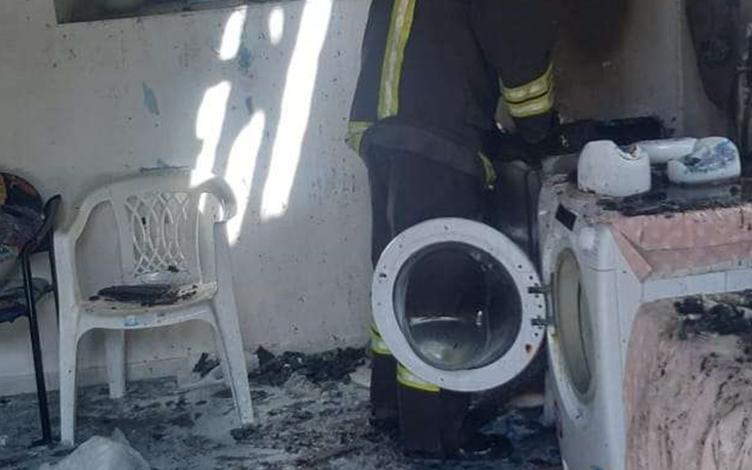 La lavanderia interessata dall'incendio