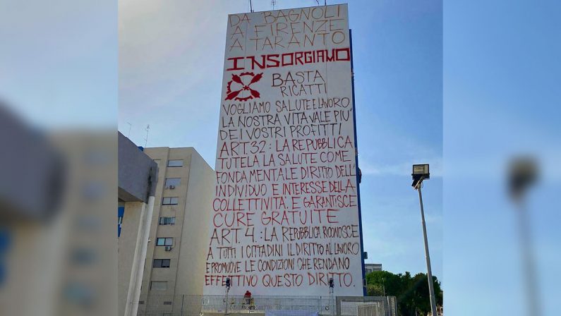 Ex Ilva, tutto pronto per il murales di Jorit a Taranto: «Basta ricatti, insorgiamo»