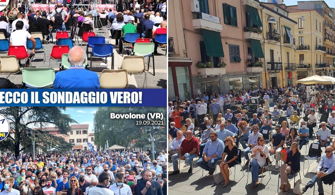 Salvini attacca Letta: «Da te non c’era nessuno» e il Pd ribatte: «Modifica le immagini con photoshop»