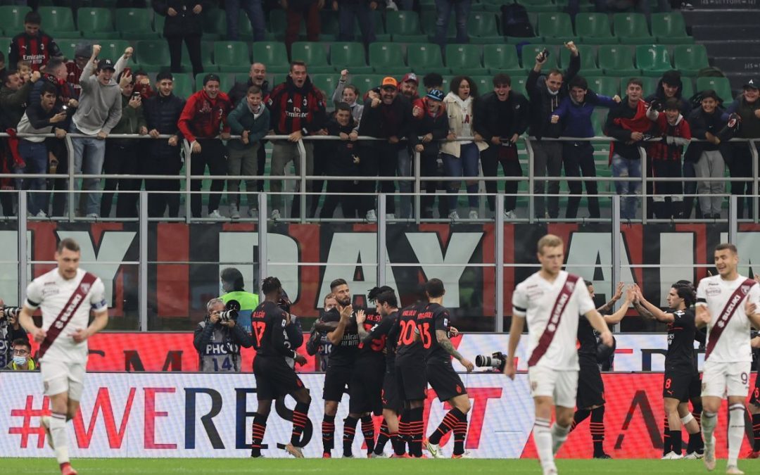 Giroud piega il Toro, Milan in testa aspettando il Napoli