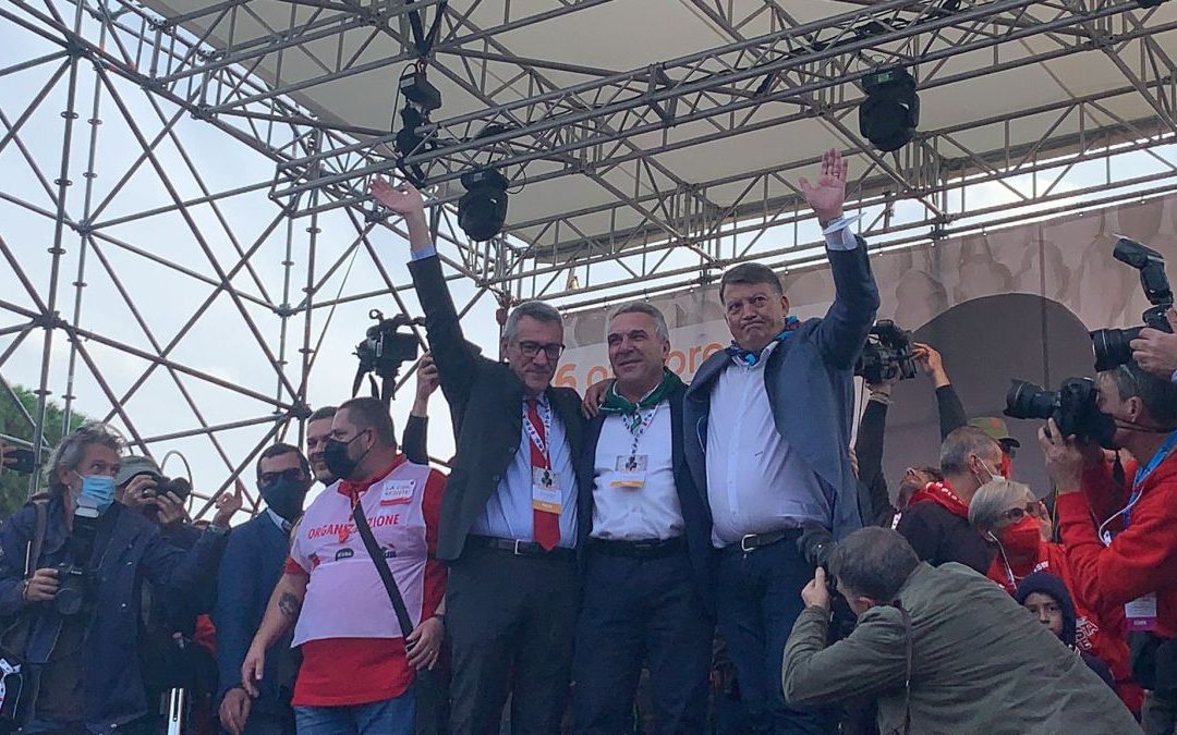 A Roma “Mai più fascismi”, Landini “La piazza è di tutti”