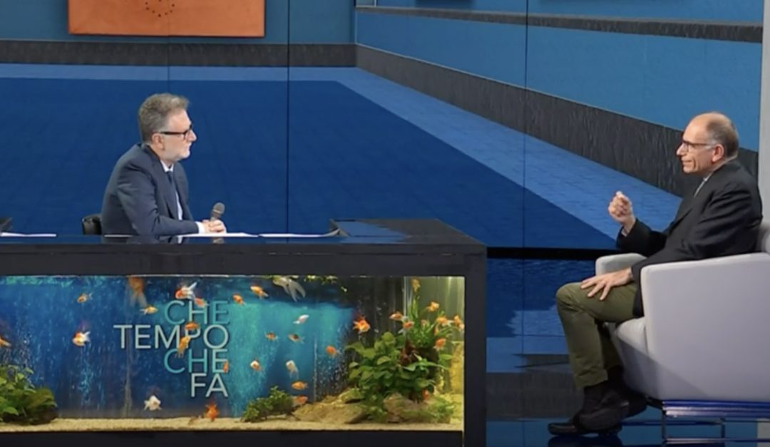 Fabio Fazio intervista Enrico Letta a Che tempo che fa