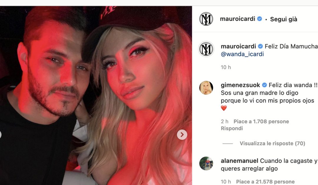 La foto postata da Mauro Icardi che lascerebbe ipotizzare una riconciliazione