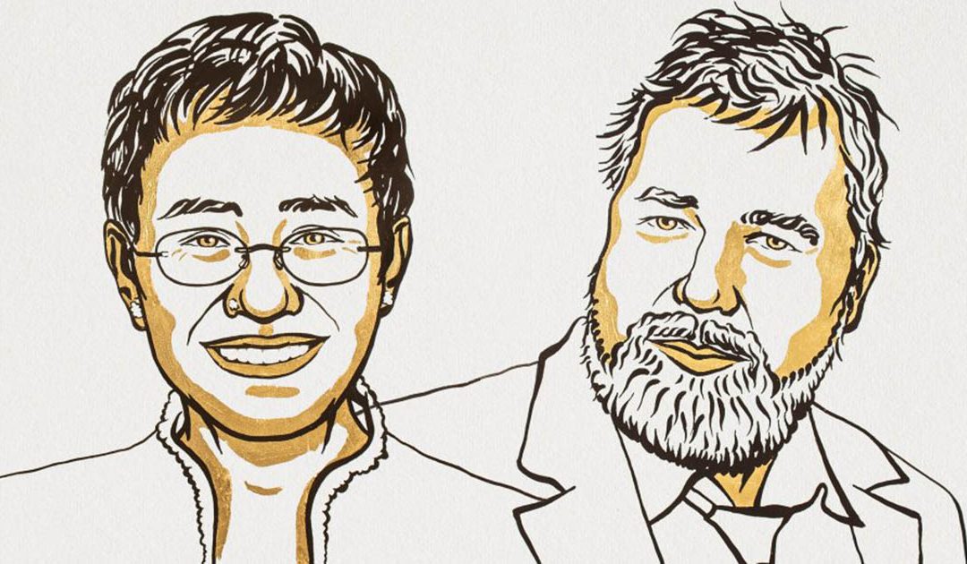 I premi Nobel Maria Ressa e Dmitry Muratov