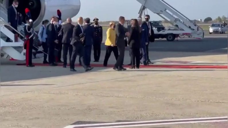 G20, l’arrivo di Angela Merkel a Roma