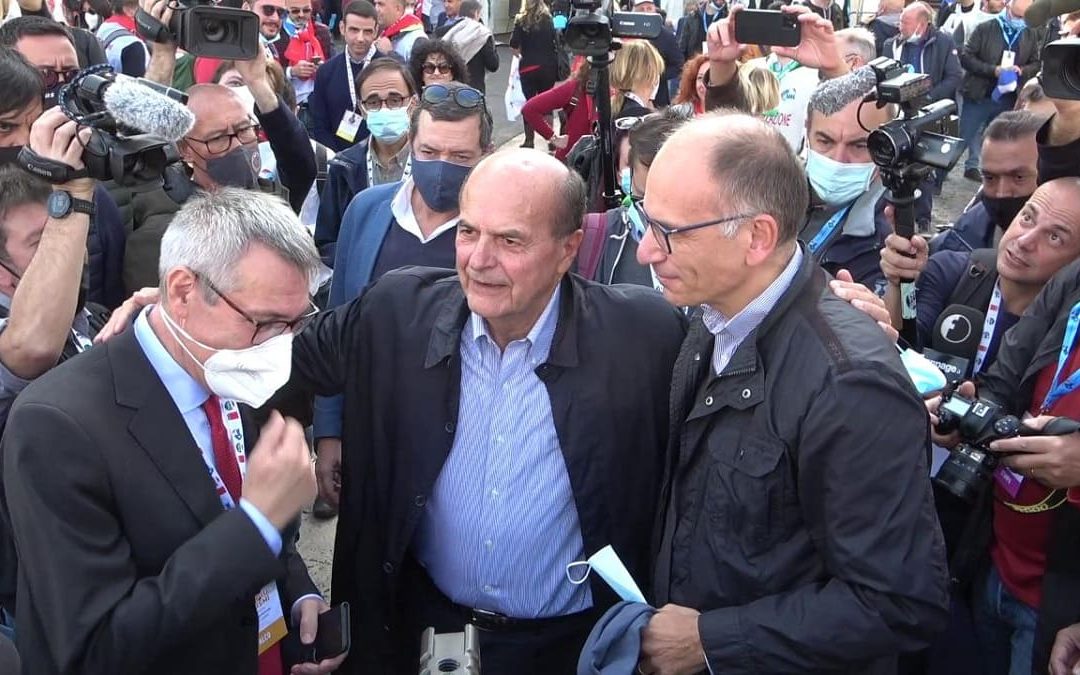 Maurizio Landini, Pier Luigi Bersani e Enrico Letta